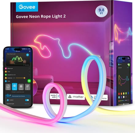 Govee slimme witte neon ledstrip 3m Matter RGBIC - flexibel