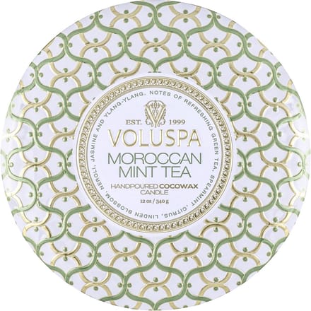 Voluspa Geurkaars Maison Blanc Moroccan Mint Tea 3 Wick Tin Candle 340gr