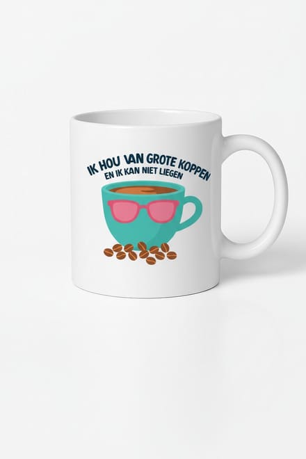 Ik Hou Van Grote Koppen Koffiemok - Unieke Design Mok