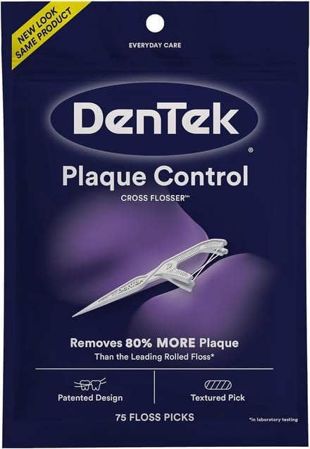 DenTek - Cross Flosser Plaque Control Flosdraadprikkers - X-vormige Floss - 75 stuks