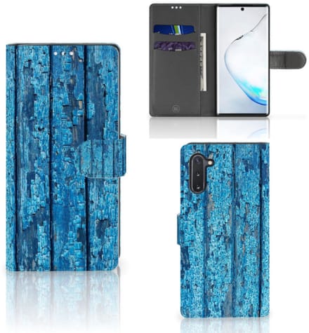Samsung Galaxy Note 10 Book Style Case Wood Blue