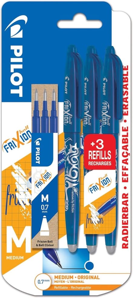 Uitwisbare Pennen - Rollerball Pen - Kantoor School - Inclusief Extra Vullingen - Medium Punt - Blauw