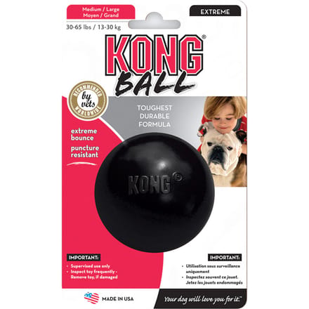 Kong Extreme Bal - Honden Speelgoed - Zwart - M/L - Ø 7.5 cm