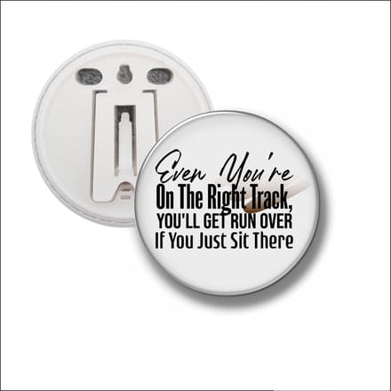 Button Met Clip 58 MM - Even Youre On The Right Track