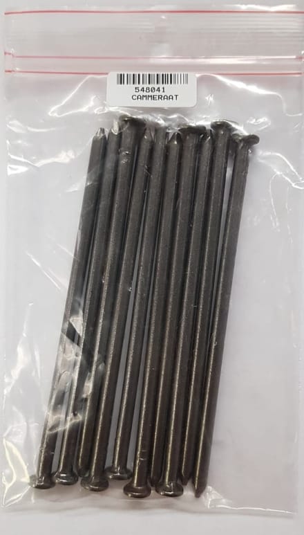 Draadnagels blank – spijker – platkop – 5,0x125 mm – blank staal – 10 stuks – 200 gram