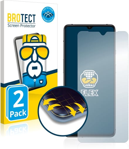 BROTECT - Screenprotector voor OnePlus 7T - Folie Beschermfolie transparant volledig dekking - 2 Stuks