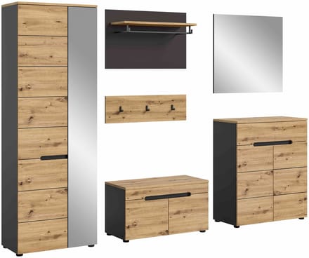 Canu kledingkastcombinatie Artisan NB basaltgrijs NB - 37x255x190cm