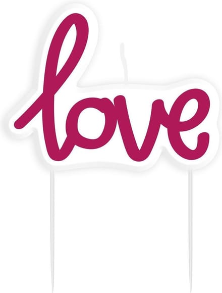 Amscan Taartkaars Love 15 Cm Wax Rood