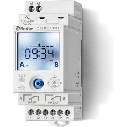 Finder 12.62.8.230.0000 Schakelklok voor DIN-rails 12.62.8.230.0000 230 V/DC, 230 V/AC Weekprogramma