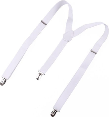 Elastische Bretels met Clip op - Unisex - Wit