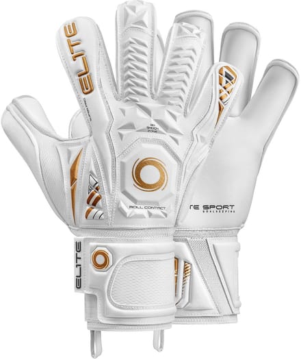 Elite Sport Black Real Keepershandschoenen - Goud / Wit | Maat: 8