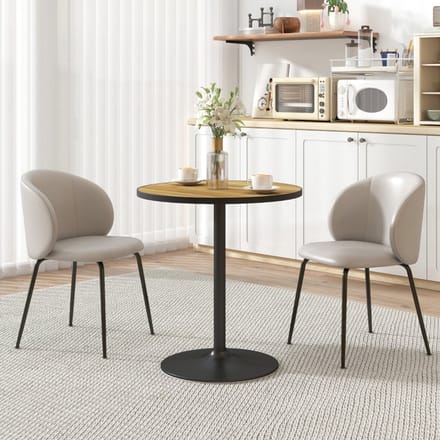 MODFU Ronde Eettafel - Compact En Ruimtebesparend - Modern - Voor Eetkamer En Woonkamer - Houtlook - Eikenkleur - Ø70 X 76 Cm