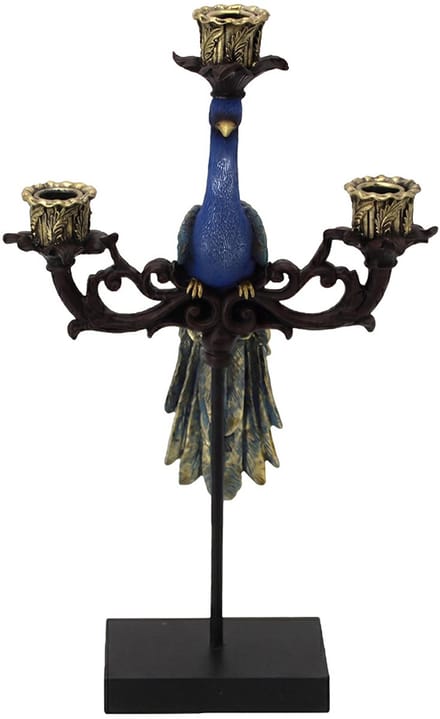 Clayre & Eef Kandelaar Blauw Kunststof