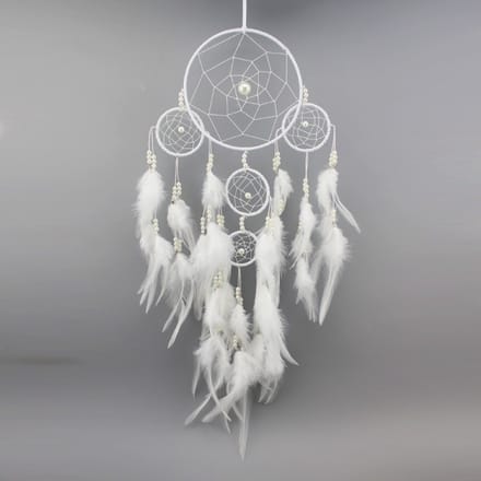 Dromenvanger met veren Wit 60 x 15 cm