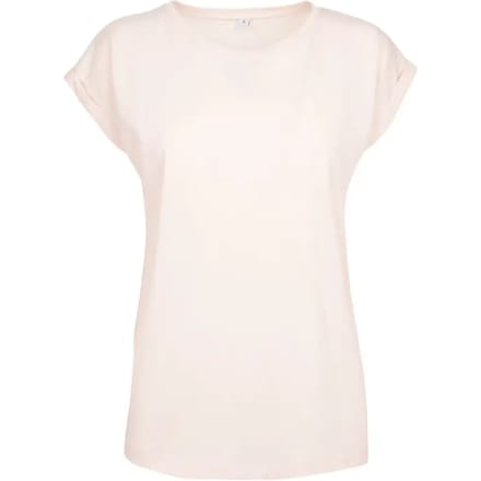 Build Your Brand - Extended Shoulder Dames T-shirt - Pink maat S