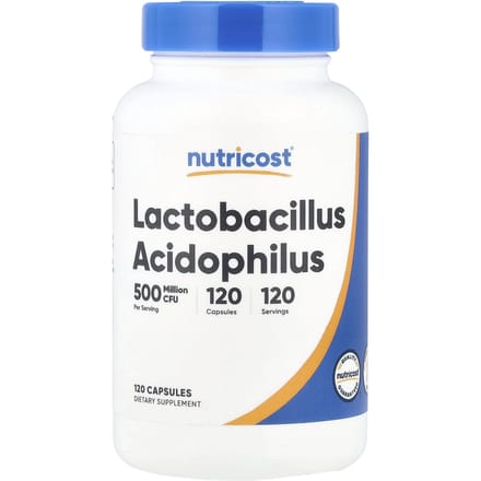 Nutricost, Lactobacillus acidophilus, 500 millions d'UFC, 120 gélules