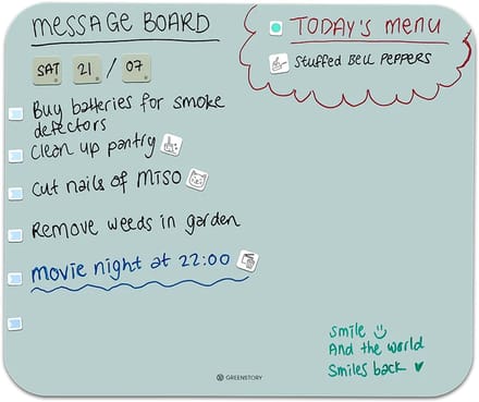 GreenStory - Zelfklevend Whiteboard - Sticky Whiteboard - XL - blauw - met Sticky Pen