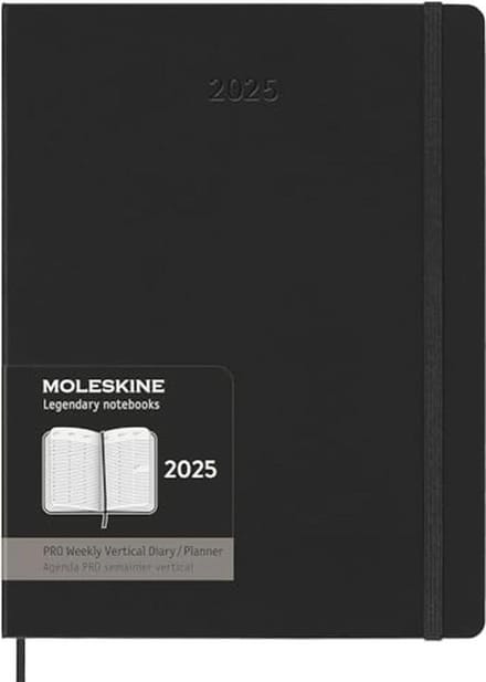 Verticale 12 maanden Wekplanner 2025 - Harde Kaft - Extra Groot Formaat 19x25 cm