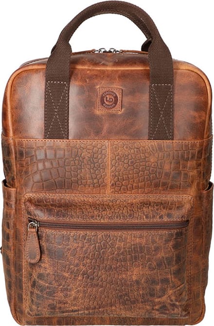 Leather Design Rugzak 15'' Hunter Croco Bruin