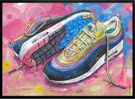 Sneaker print Sean Wotherspoon vullend 71x51 cm *ingelijst & gesigneerd