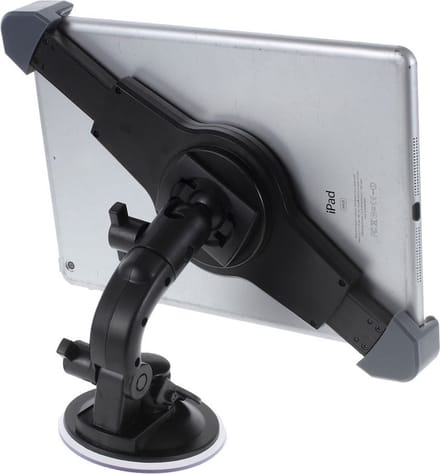 Peachy Universele Tablethouder met Zuignap auto geschikt voor iPad 7-12 inch - Zwart