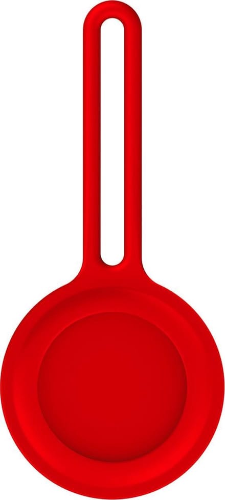 By Qubix - AirTag case infinity series - siliconen sleutelhanger - rood