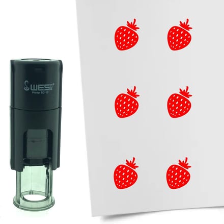 CombiCraft Stempel Aardbei 10mm rond - Rode inkt