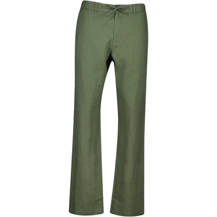 Gant Broek Solid Color Linnen Drawstring Dry Herb Green / male