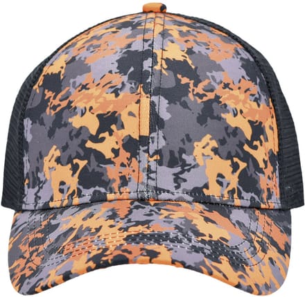 Herman casquette baseball camouflage feuille noir/orange avec mesh orange taille unique réglable