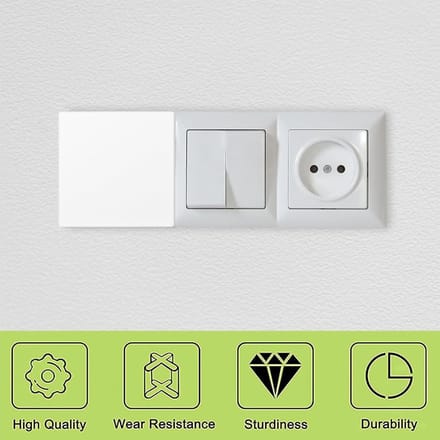 Afdekplaten - Blanco Wandplaten - Stopcontact Afdekken - Schroefloos Ontwerp - 86 cm Vierkant - Wit