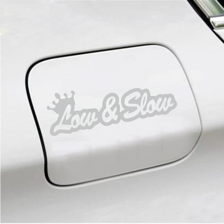 Bumpersticker - Low & Slow - 4,8 X 14,8 - Licht Grijs