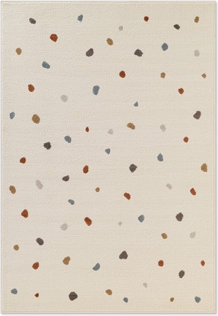 Flycarpets Kindervloerkleed Adventures - Funny Dots- Creme / Multi 160x235 cm