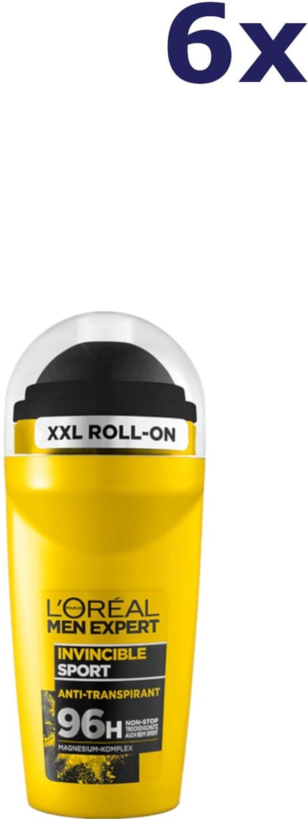 6x L'Oreal Men Expert Invincible Sport Deodorant Roller 50 ml