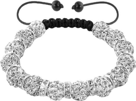 Fako Bijoux® - Armband - Disco Dots - Ring Deluxe - Wit