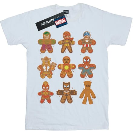 Marvel Heren Avengers Kerstmis Peperkoek T-Shirt (Wit)