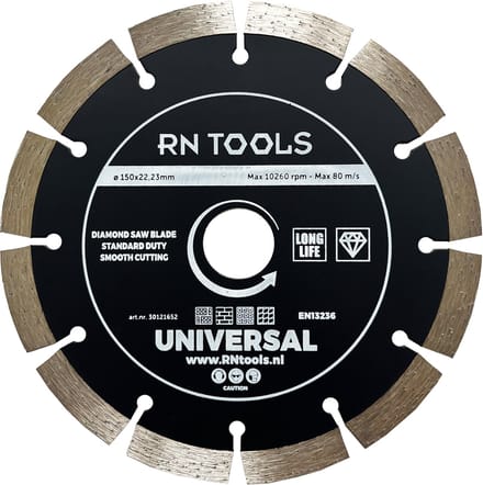 RNtools Diamantschijf 150 x 22,23 mm Universeel - voor beton, steen & klinkers