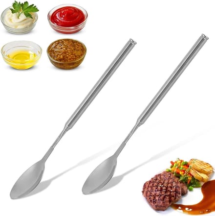 Uitschuifbare Lepel - Roerlepel Telescoop - Koken Buiten - Verstelbare Lengte - 62 cm - Zilver