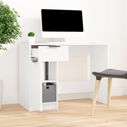 vidaXL - Bureau - 100x50x75 - cm - bewerkt - hout - wit