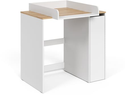 Vicco Viktor Wasmachinekast – 93.6 x 88.2 cm 2 delen met aankleedkussen Wit/Kunstnijverheid
