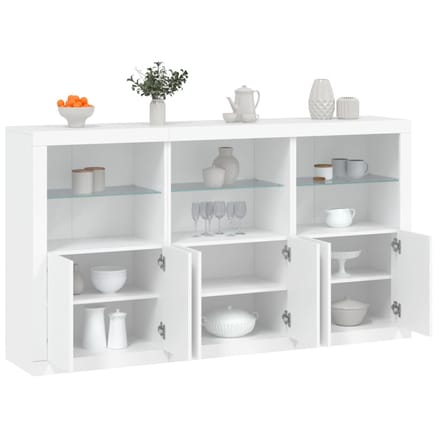 vidaXL - Dressoir - met - LED-verlichting - 181,5x37x100 - cm - wit