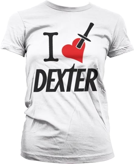 Dexter Dames Tshirt -S- I Love Dexter Wit