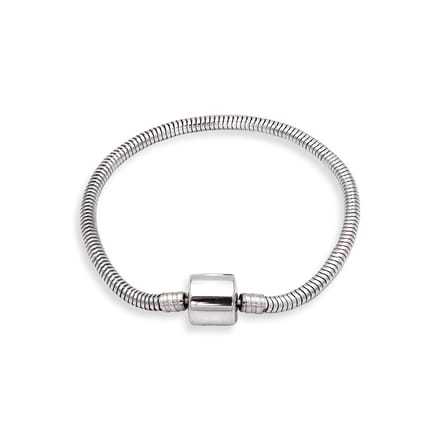 Twice As Nice Armband in edelstaal, schakel ontwerp Zilverkleurig 19cm