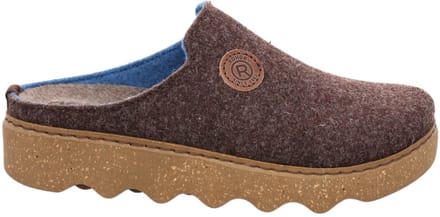 Rohde 6122 72 Pantoffels Open Sloffen Bruin/Blauw Vilt Dames - Bruin - 36