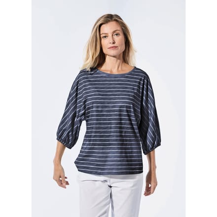Shirt van effectgaren - marine / wit / gestreept - Gr. 38 van Goldner Fashion