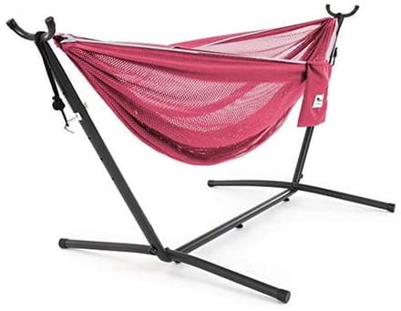 Hangmat van netstof met standaard (280 cm) - Rose/Celeste