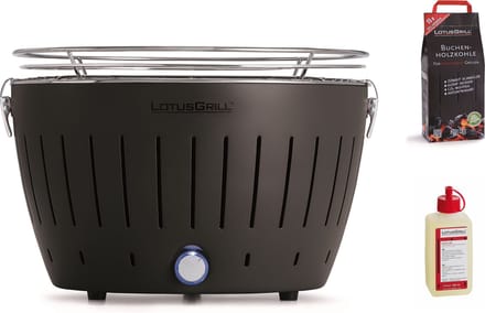 LotusGrill Classic Tafelbarbecue combi set 2,5kg houtskool - Antraciet