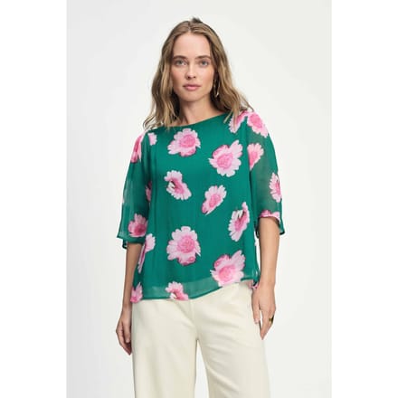 POM Amsterdam Top - Meadow Flowers Green Größe: 36 | Blusen Outlet | Damen | Grün