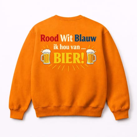 Sweater - Oranje - Ik hou van Bier