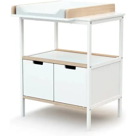 AT4 - 2-deurs omkleedunit NATUR in hout Wit en Beuken