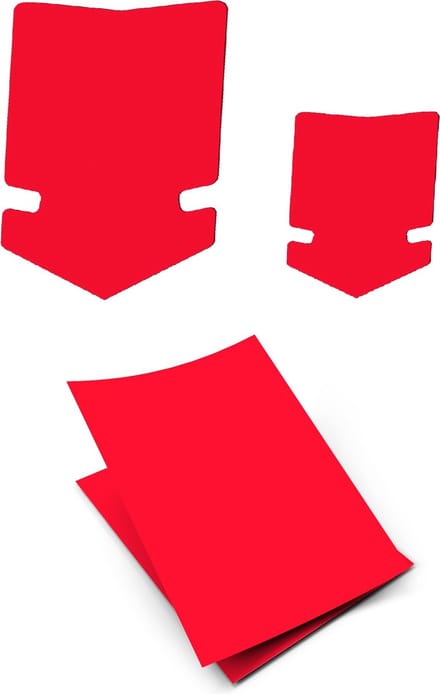 Reclame Kaarten Set- Rood - Prijskaart - 100 Stuks - Fluo Rood- Karton - Papier